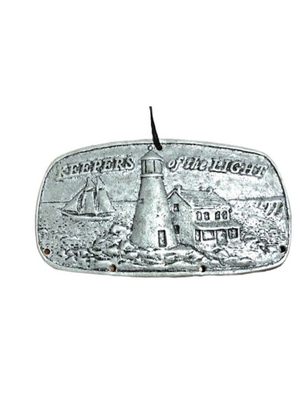 Keepers of the Light Metal Plaque Lighthouse Beach House Nautical Design Ornamen
